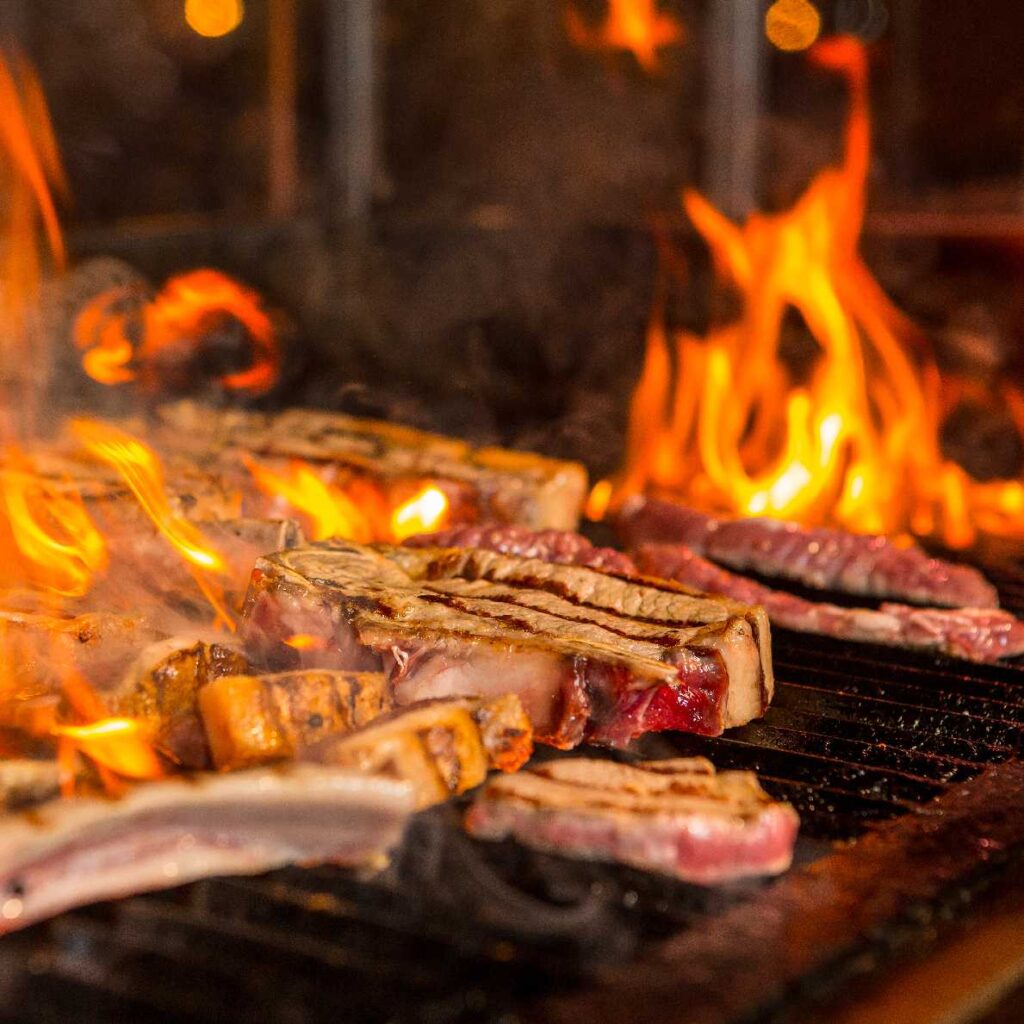 costeleta assada na brasa